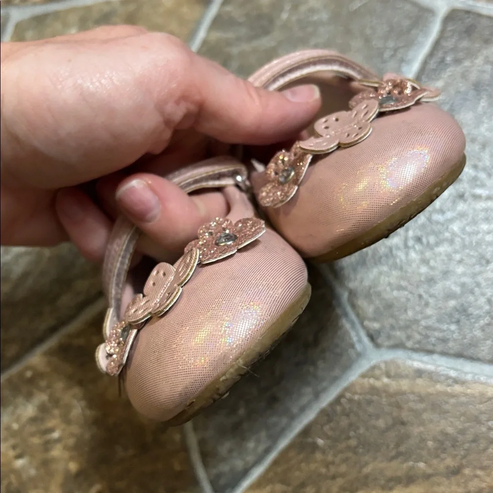 Rachel Shoes Blush Floral Mary Janes